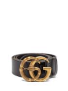 Matchesfashion.com Gucci - Gg Snake-buckle Leather Belt - Mens - Black