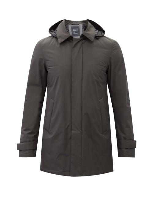 Herno - Laminar Hooded Down Coat - Mens - Dark Grey
