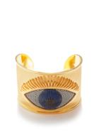 Begum Khan - Evil Eye 24kt Gold-plated Cuff Bracelet - Womens - Gold Multi