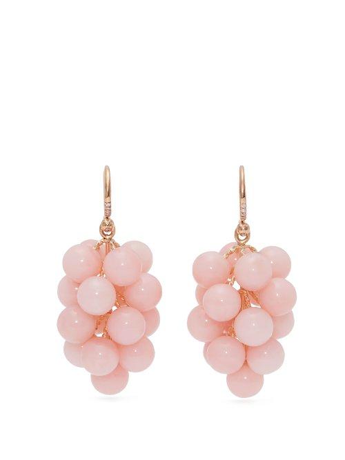 Matchesfashion.com Irene Neuwirth - 18kt Gold, Diamond & Opal Drop Earrings - Womens - Pink