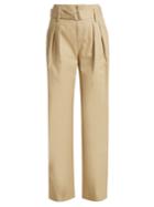 Frame High-waist Oversized Cotton-twill Trousers