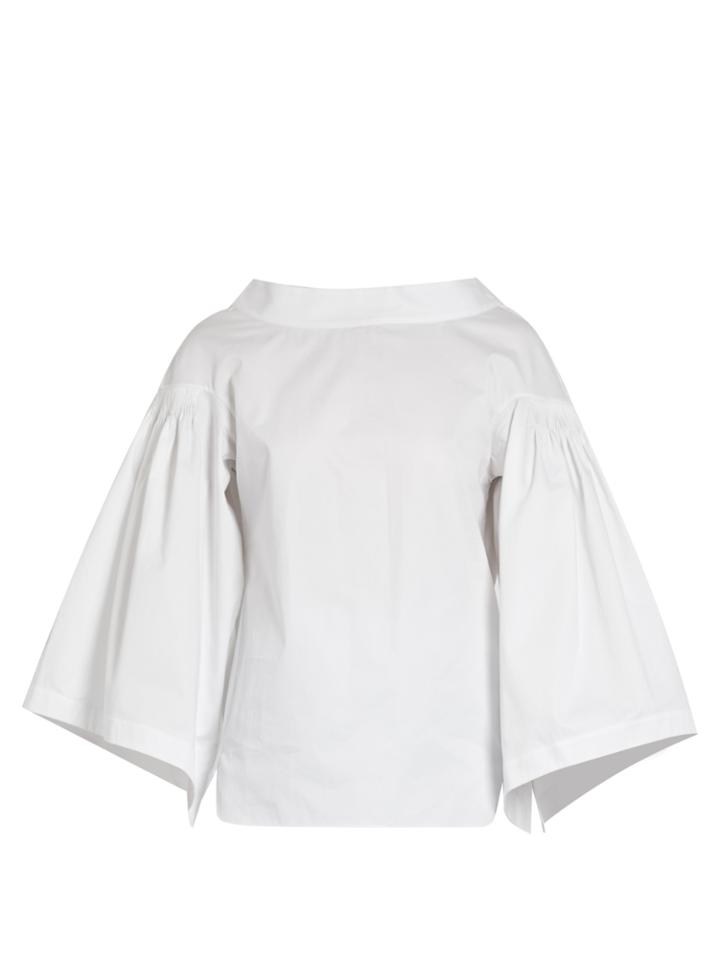 Teija Button-back Cotton-poplin Top