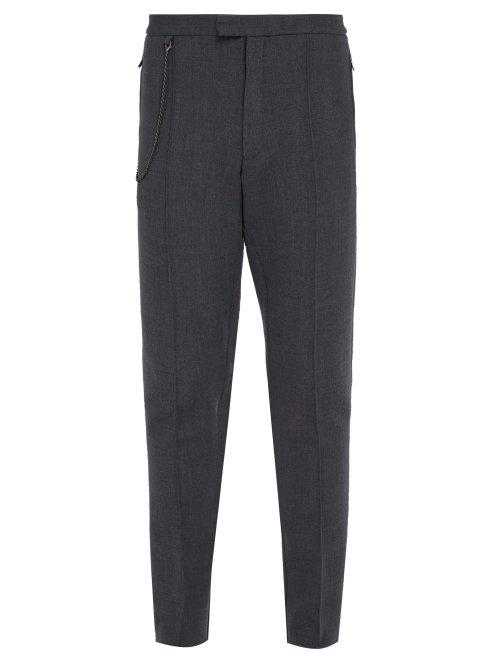 Matchesfashion.com Bottega Veneta - Slim Leg Wool Blend Trousers - Mens - Grey