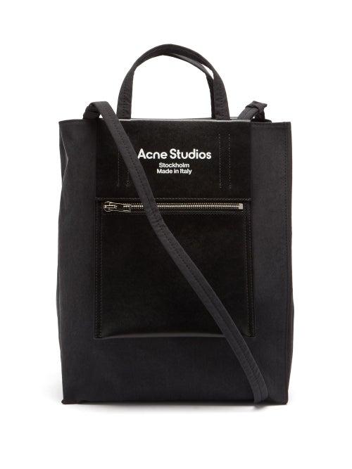 Matchesfashion.com Acne Studios - Leather-panel Medium Canvas Tote Bag - Mens - Black