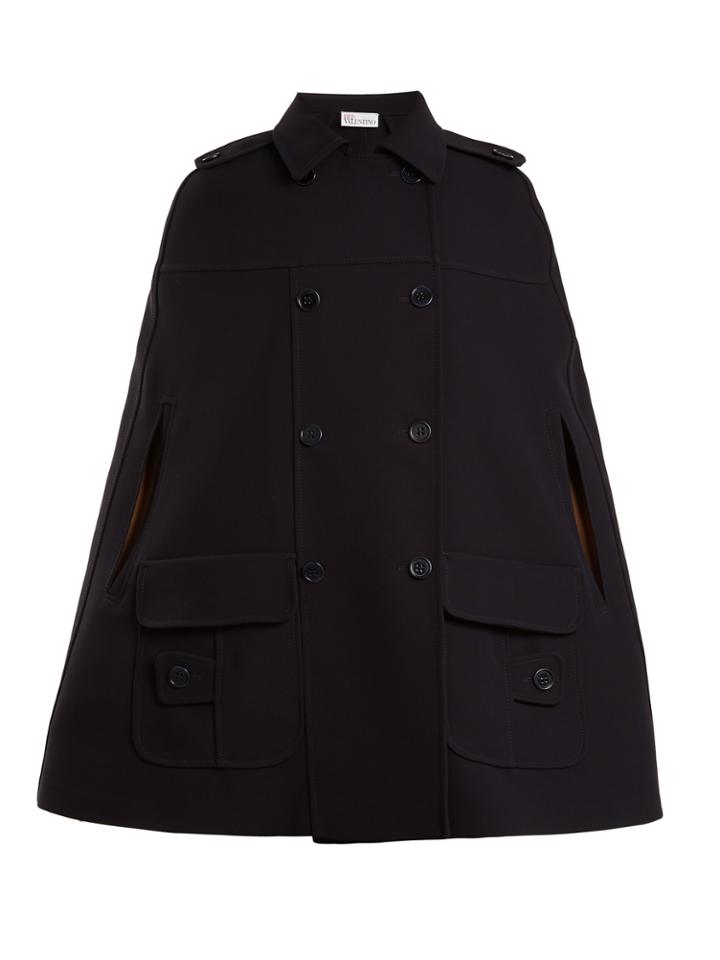 Redvalentino Double-breasted Crepe Cape