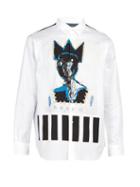 Matchesfashion.com Comme Des Garons Shirt - Basquiat Crown Print Cotton Herringbone Shirt - Mens - Multi