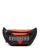 Matchesfashion.com Givenchy - Logo Trim Panelled Belt Bag - Mens - Black Red