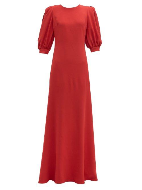 Matchesfashion.com Elie Saab - Open Back Crepe Gown - Womens - Red