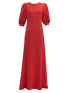 Matchesfashion.com Elie Saab - Open Back Crepe Gown - Womens - Red