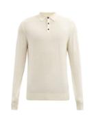 Matchesfashion.com Sunspel - Long-sleeved Merino-wool Knitted Polo Shirt - Mens - White