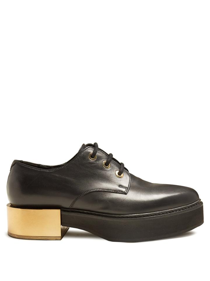 Alexander Mcqueen Raised-sole Lace-up Leather Shoes