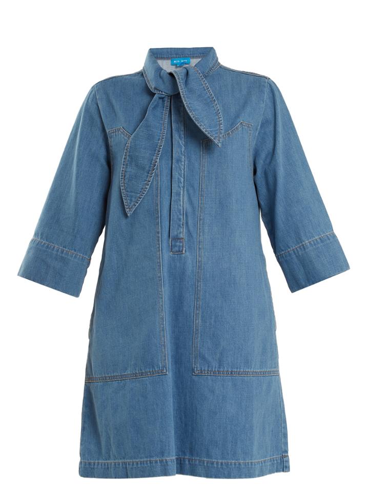 M.i.h Jeans Ketty Tie-neck Denim Dress