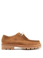 Matchesfashion.com Grenson - Bennett Tasseled Suede Derby Shoes - Mens - Beige