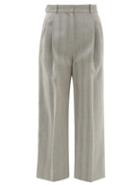 Matchesfashion.com Racil - Robert High-rise Pleated Wool Herringbone Trousers - Womens - Grey
