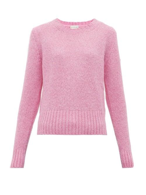 Matchesfashion.com Moncler - Logo Patch Sweater - Womens - Pink