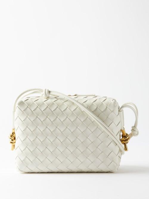 Bottega Veneta - Loop Small Intrecciato-leather Cross-body Bag - Womens - Cream