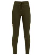 Matchesfashion.com The Upside - Freedom Embroidered Stretch-jersey Leggings - Womens - Dark Green