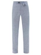 Matchesfashion.com Oliver Spencer - Fishtail Linen Straight-leg Trousers - Mens - Light Blue