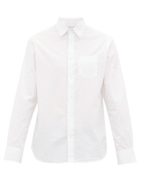 Matchesfashion.com Officine Gnrale - Point-collar Cotton Seersucker Shirt - Mens - White
