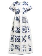 Matchesfashion.com Redvalentino - Floral Embroidered Cotton Dress - Womens - White Multi
