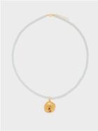 Hermina Athens - Hermis-pendant Crystal & Gold-plated Necklace - Womens - Blue Multi