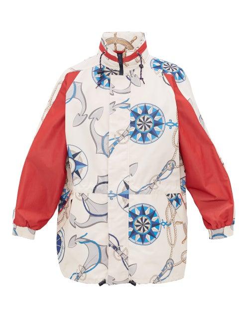 Matchesfashion.com Gucci - Nautical-print Technical Jacket - Mens - White Multi