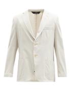 Mens Rtw Brioni - Sea Island Cotton-blend Twill Suit Jacket - Mens - Light Beige