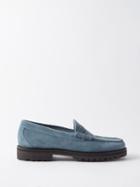 G.h. Bass & Co. - Weejuns 90s Larson Suede Penny Loafers - Mens - Light Blue