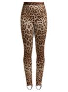 Dolce & Gabbana Leopard-print Stretch-jersey Stirrup Leggings