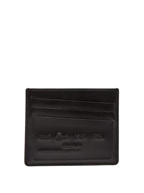 Matchesfashion.com Maison Margiela - Logo Embossed Leather Cardholder - Mens - Black Multi