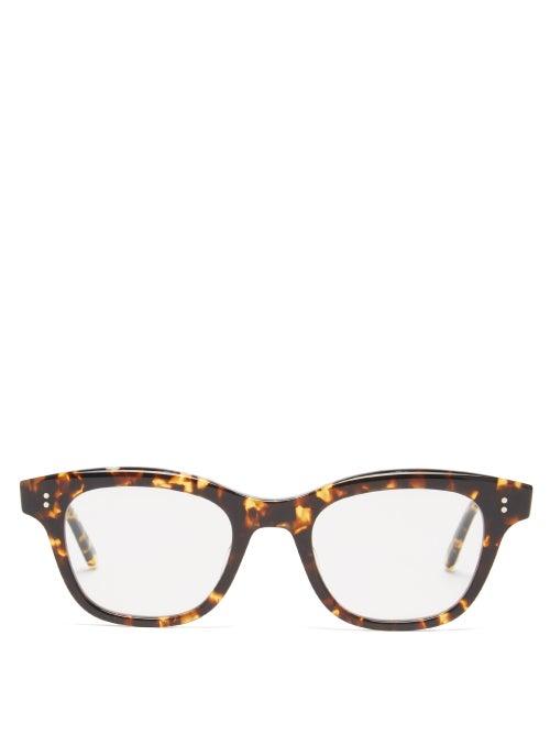 Matchesfashion.com Garrett Leight - Glyndon Square Acetate Glasses - Womens - Brown Multi