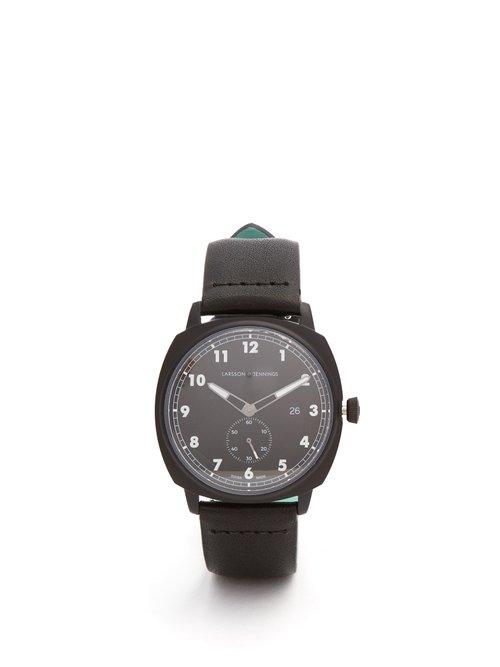 Matchesfashion.com Larsson & Jennings - Mk I Pilot Stainless Steel And Leather Watch - Mens - Black