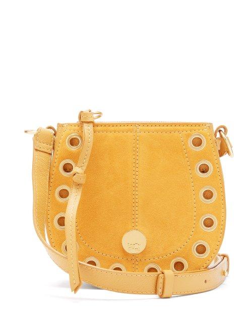 Matchesfashion.com See By Chlo - Kriss Mini Leather And Suede Cross Body Bag - Womens - Yellow