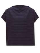 Matchesfashion.com Issey Miyake - Woody Ripple Striped Jersey Top - Womens - Navy