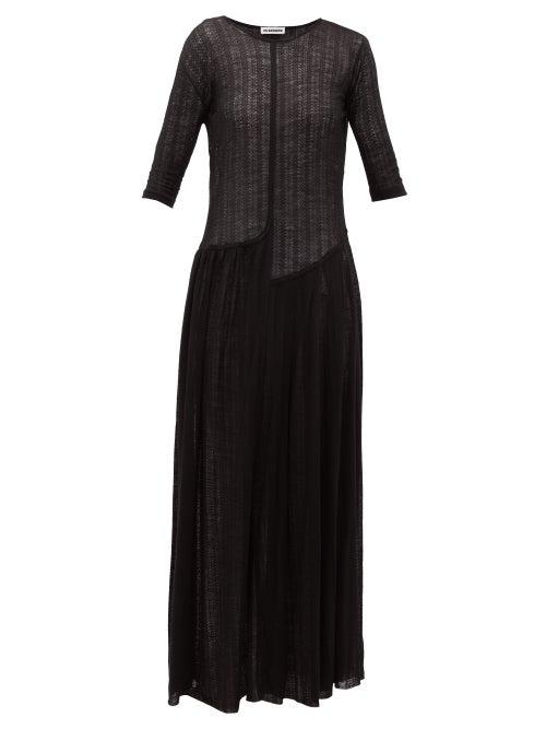 Matchesfashion.com Jil Sander - Wool-blend Jersey Maxi Dress - Womens - Black