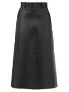 Matchesfashion.com Balenciaga - A-line Leather Midi Skirt - Womens - Black