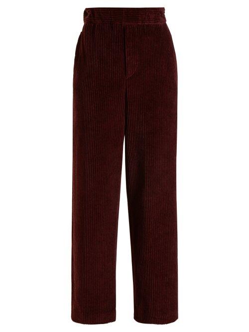 Matchesfashion.com Isabel Marant - Mereo High Rise Corduroy Trousers - Womens - Burgundy