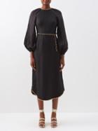 Zimmermann - Chain-embellished Linen Dress - Womens - Black