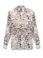 Matchesfashion.com Saint Laurent - Snow Leopard-print Silk Shirt - Mens - Black White