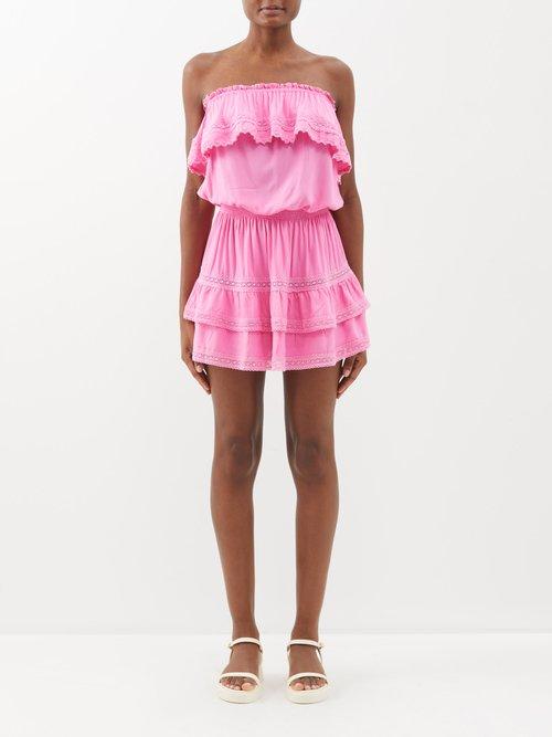 Melissa Odabash - Salma Strapless Jersey Mini Dress - Womens - Mid Pink
