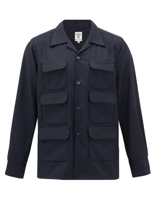 Matchesfashion.com South2 West8 - Multi-pocket Twill Shirt - Mens - Black