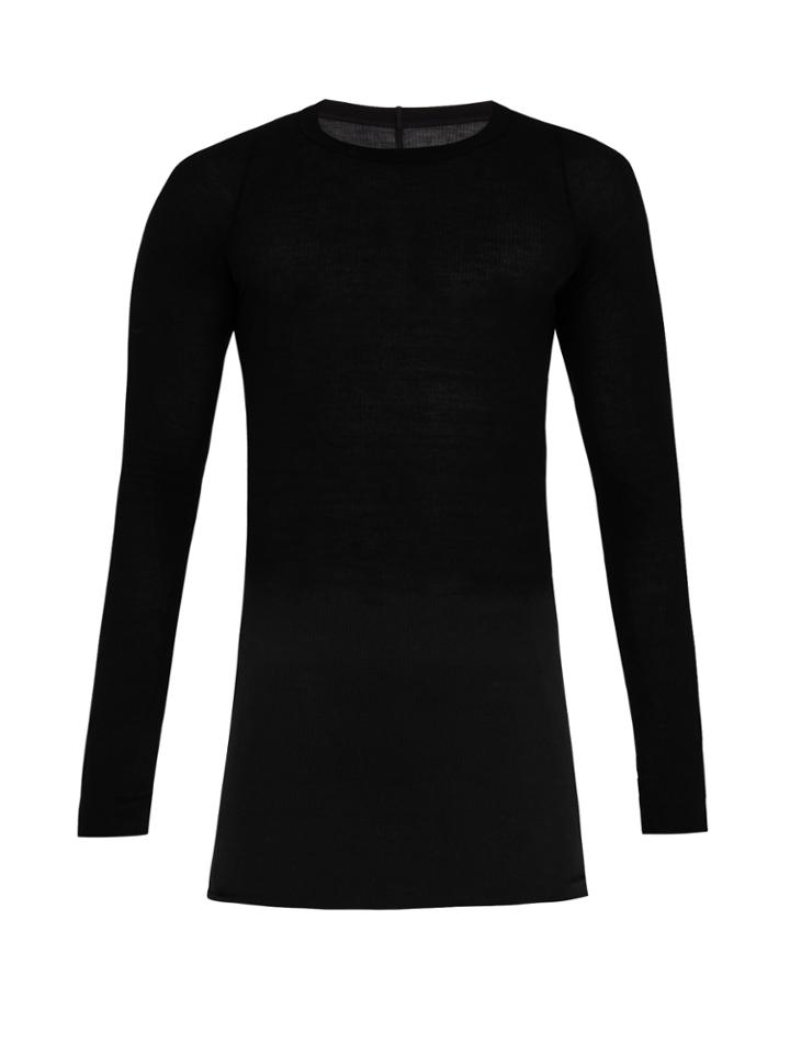 Rick Owens Long-sleeved Ribbed-jersey T-shirt