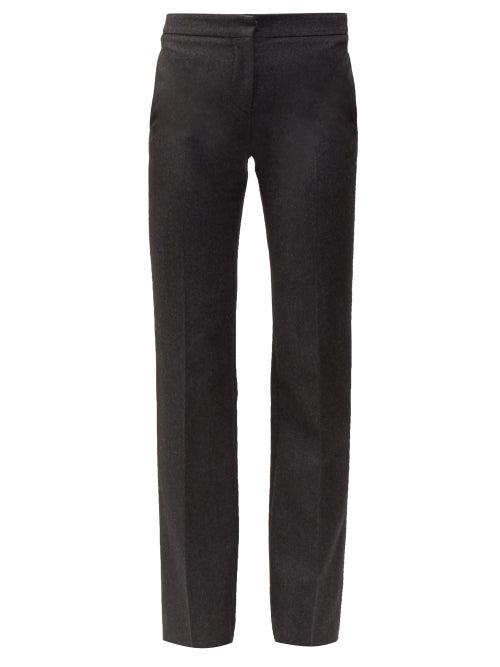 Matchesfashion.com Alexander Mcqueen - Men's Cut Straight Leg Wool Trousers - Womens - Grey