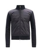 Matchesfashion.com Moncler - Logo-jacquard Down Quilted Jersey Track Jacket - Mens - Dark Navy