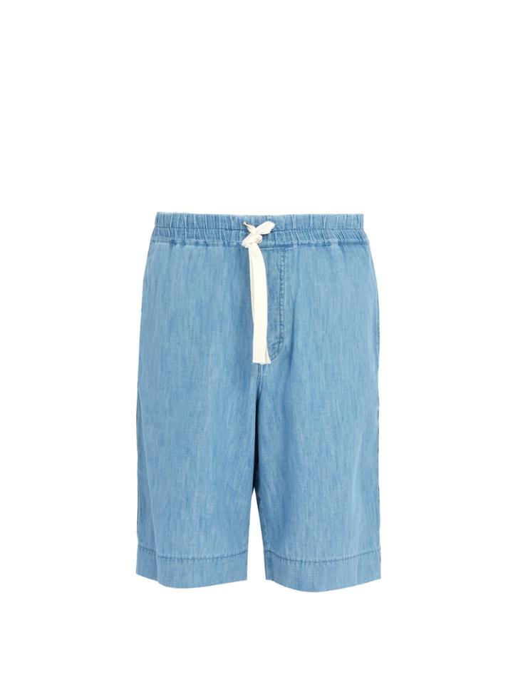 Gucci Chambray Side-stripe Shorts