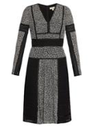 Burberry London Lace And Leopard-print Panelled Silk Dress