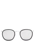 Linda Farrow Oval-frame White-gold Plated Sunglasses
