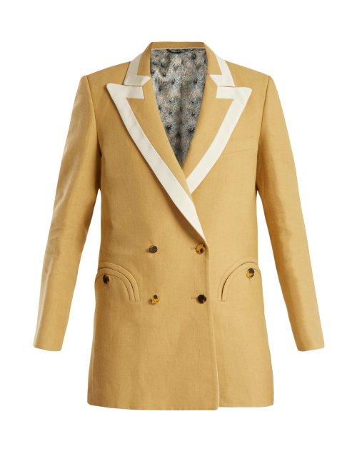 Matchesfashion.com Blaz Milano - Midday Sun Double Breasted Linen Blazer - Womens - Tan