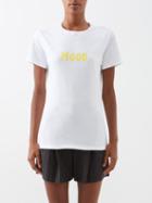 Bella Freud - Mood-print Cotton-jersey T-shirt - Womens - White Yellow