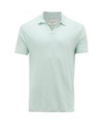 Matchesfashion.com Officine Gnrale - Simon Linen-jersey Polo Shirt - Mens - Light Green